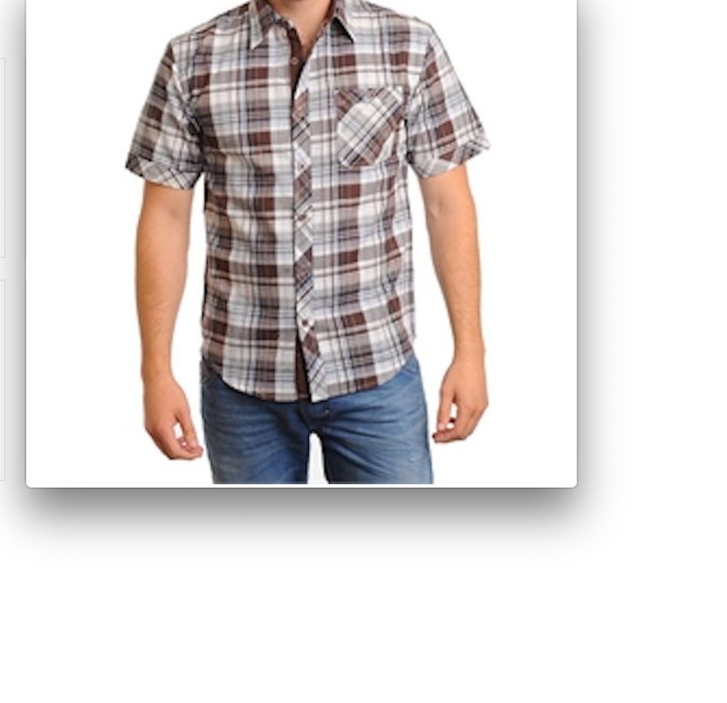 Men's Size Small Plaid Collared Button Down Summer Dress Shirt
