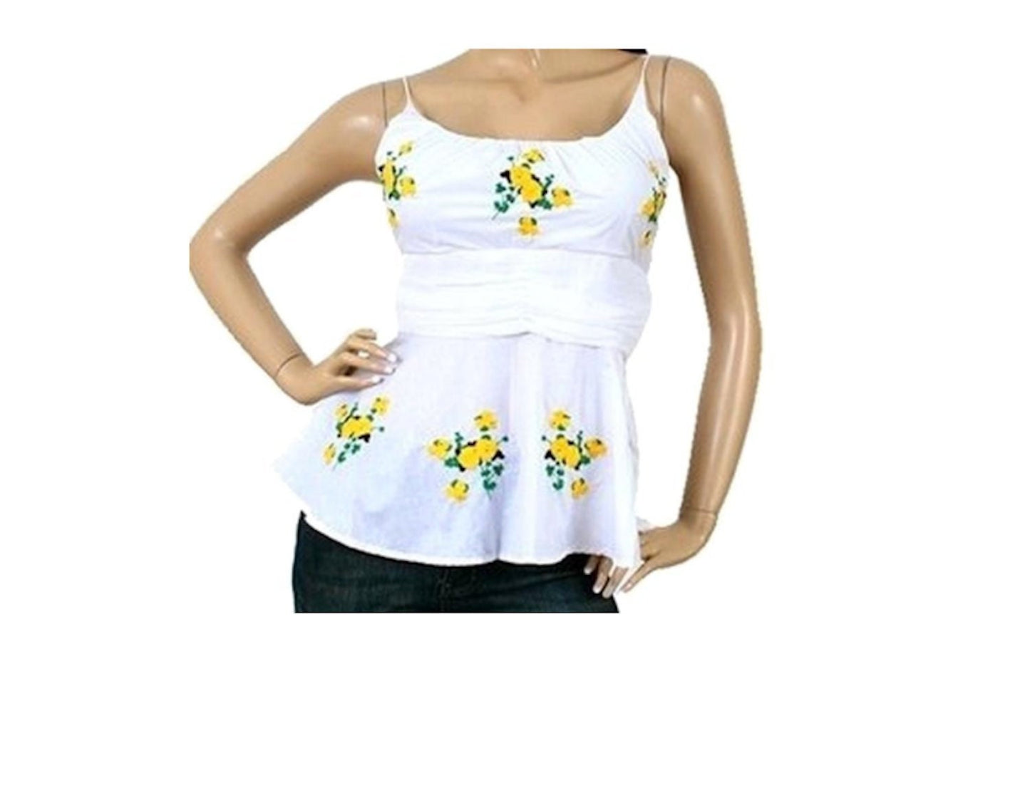 Peplum Babydoll Flare Ruch Waist Blouse Shirt Top