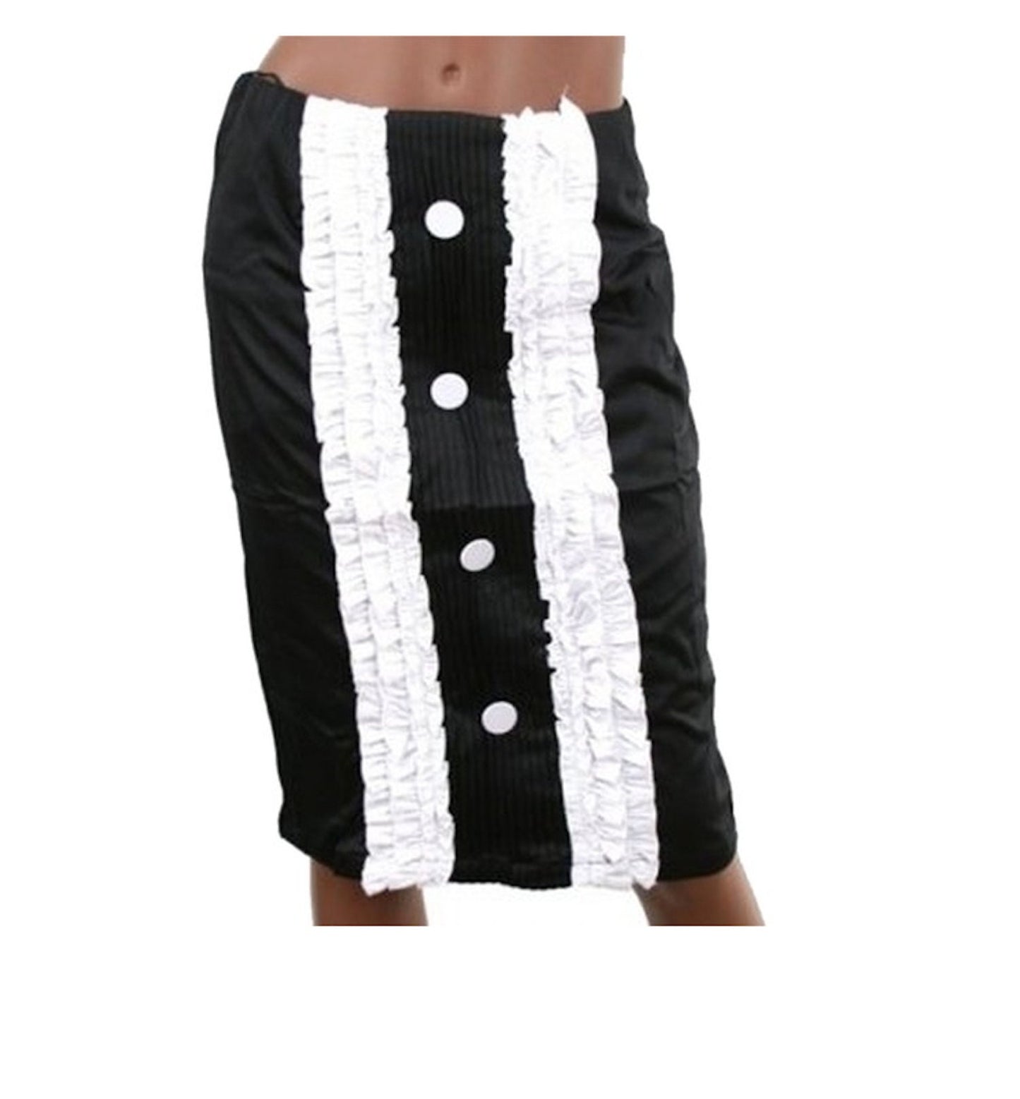 Perfect Length Ruffle Pintuck Tuxedo Pencil Skirt