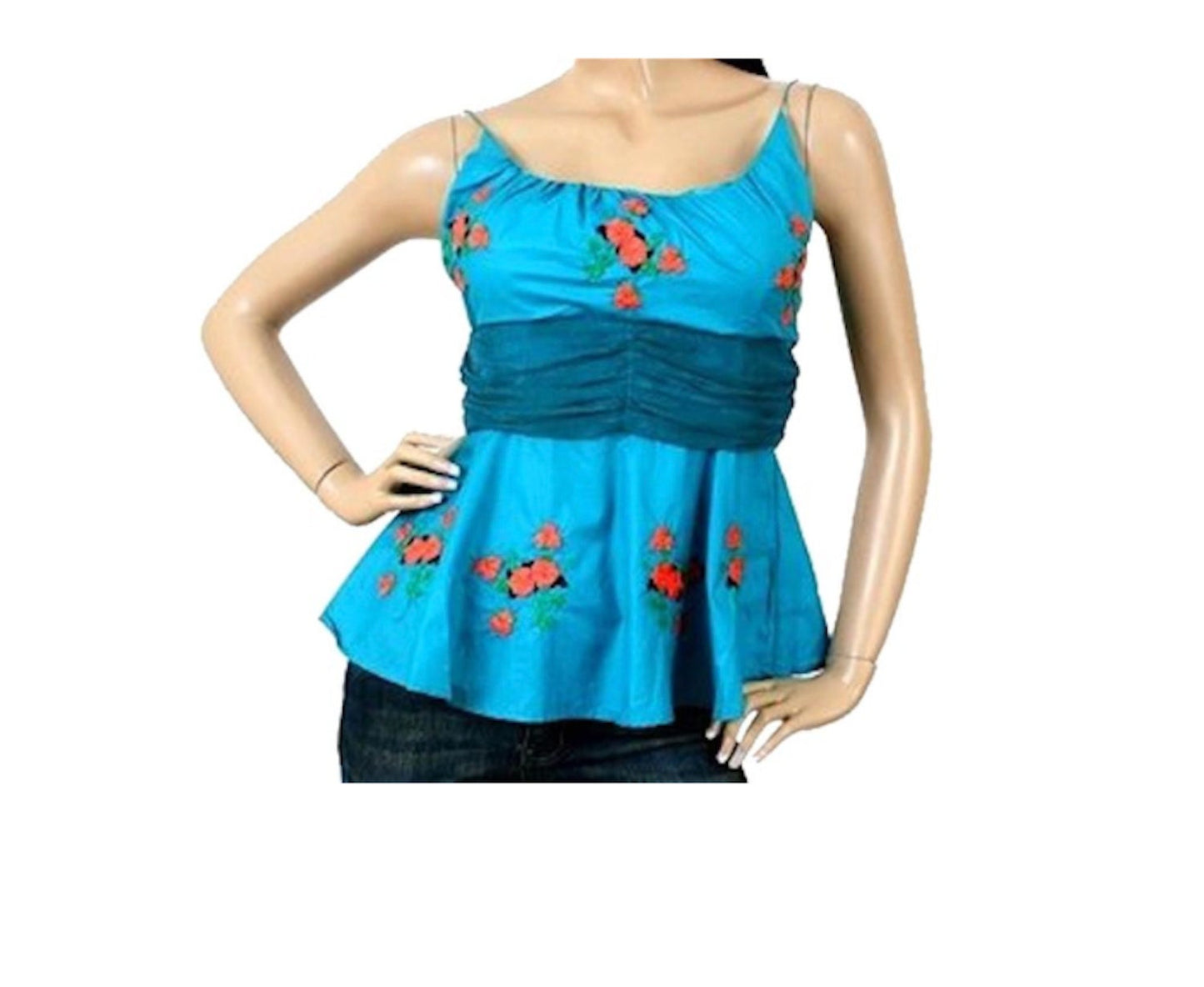Peplum Babydoll Flare Ruch Waist Blouse Shirt Top