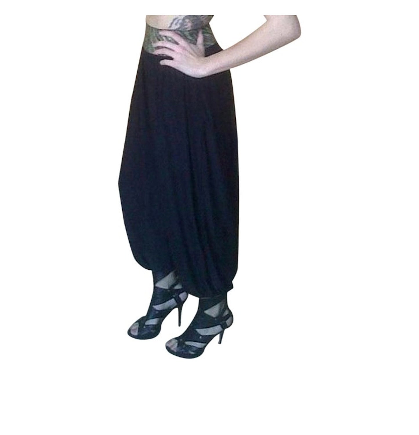 Zebra Waistband Black Harem Pant