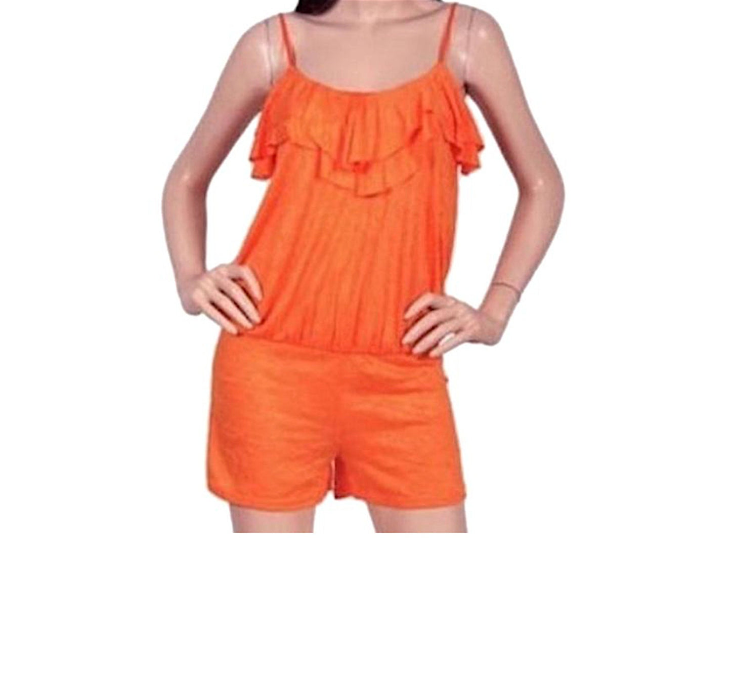 Eyelet Ruffle Bust Comfortable Romper