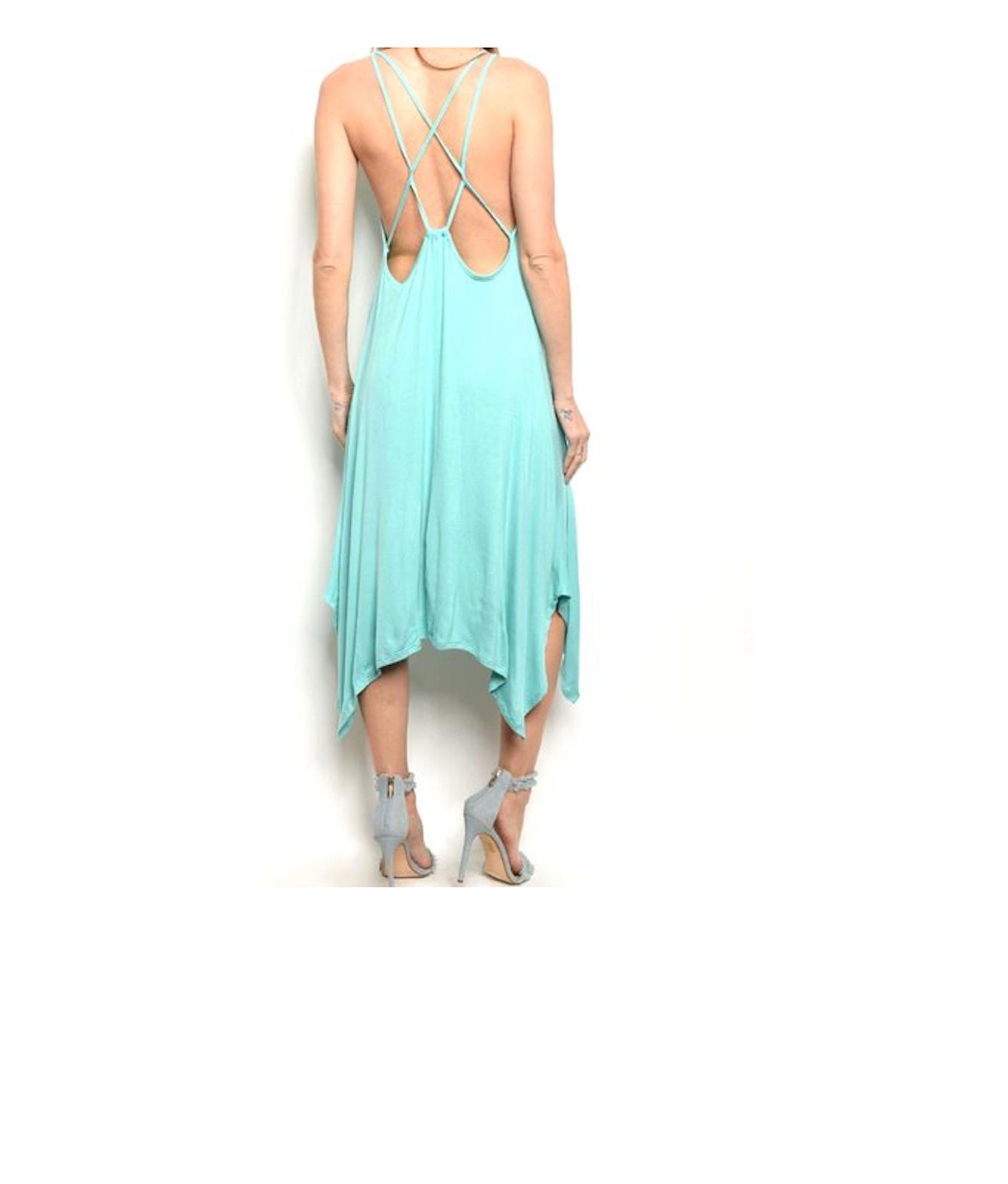 Strappy Back Asymmetrical Beach Dress