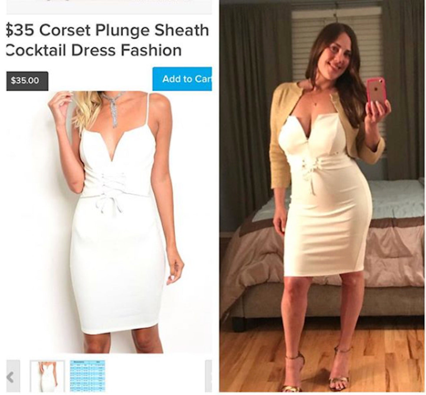 Corset Plunge Sheath Cocktail Dress Wedding