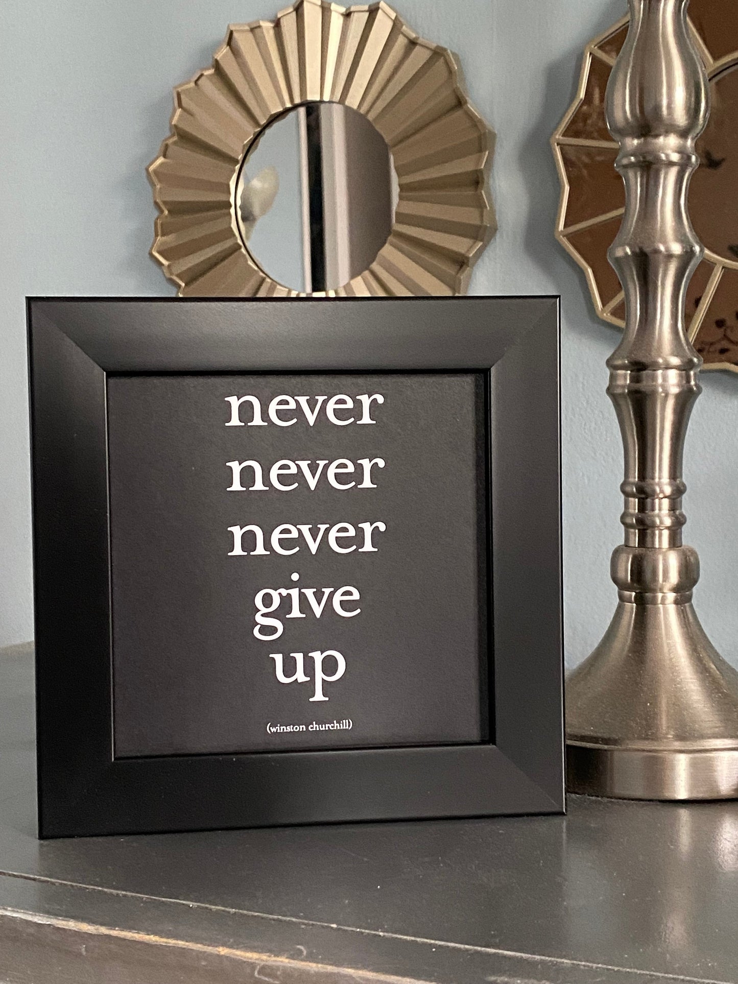 Handcrafted 7.5 x 7.5 Inspirational Manifestation Motivational Life Quote Shadow Box Frame Art Print