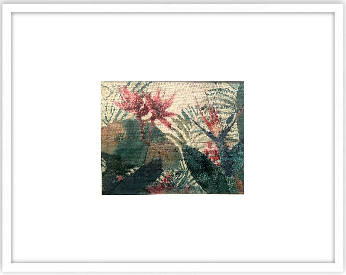 The Secret Garden 8x10 Screen Print Bold Floral Botanical Theme Canvas Wall Art (Framing Optional)