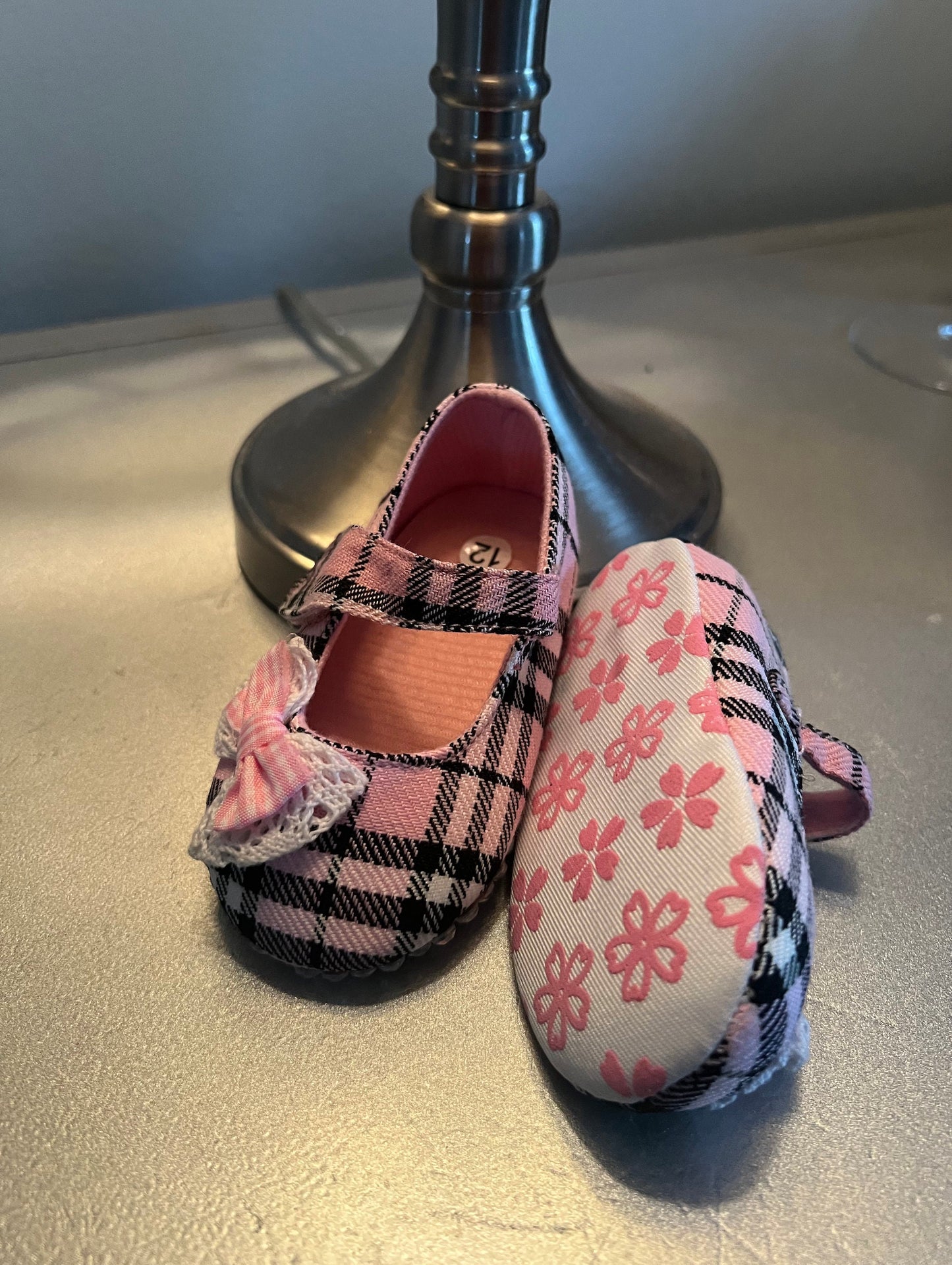 Toddler Baby All Occassion Shoes Plaid Lace Bow Baby Girl Gift