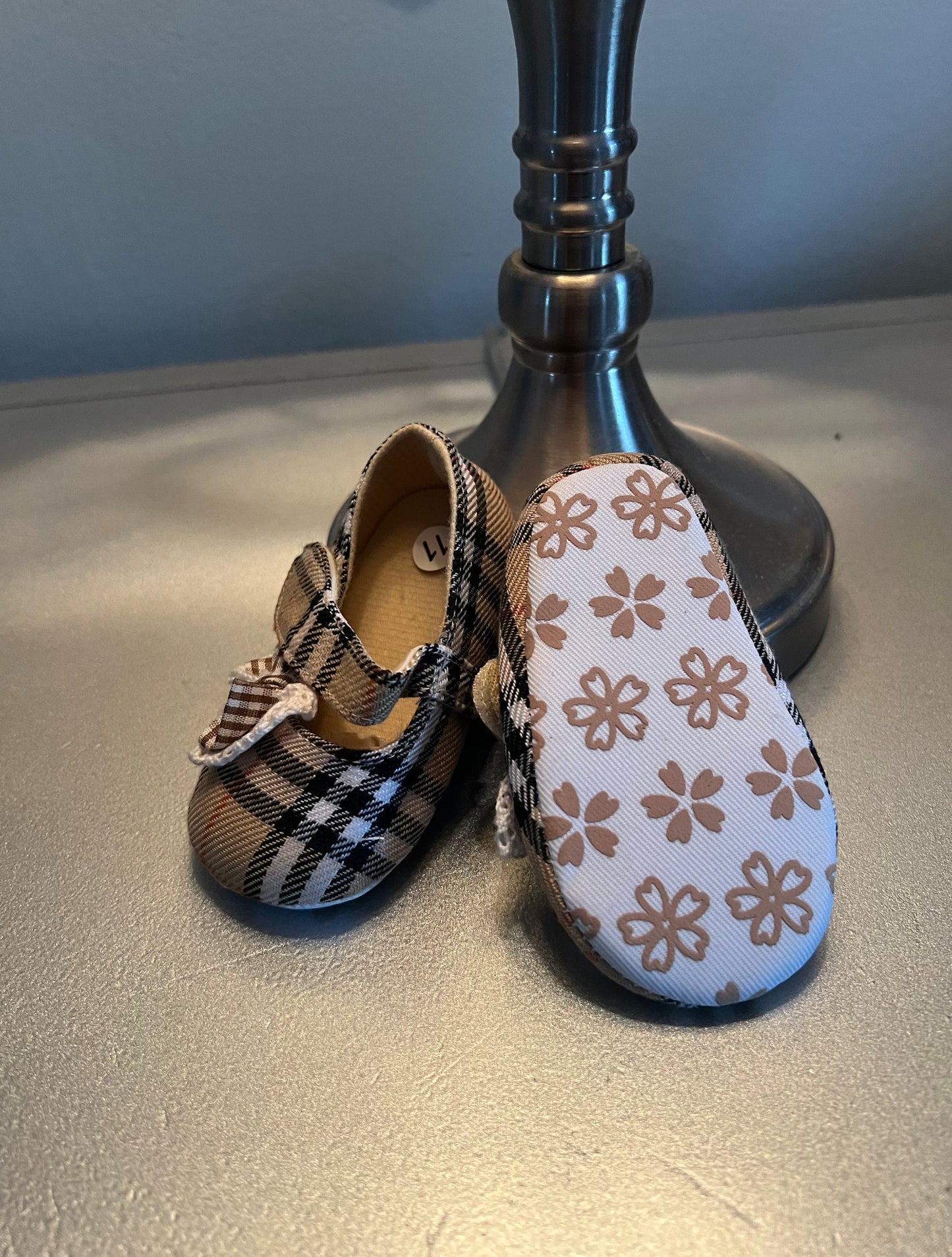 Toddler Baby All Occassion Shoes Plaid Lace Bow Baby Girl Gift