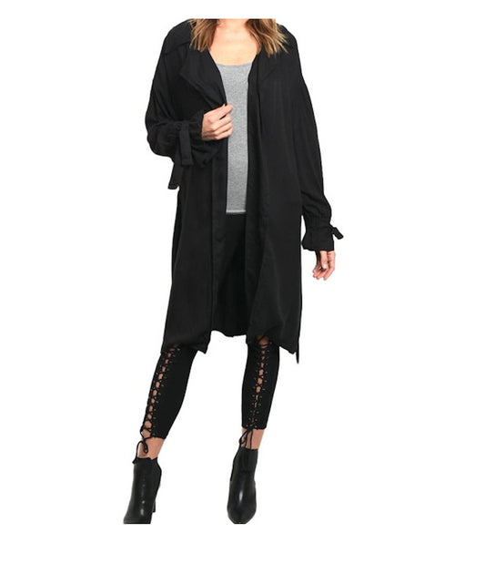 Tie Waist Lightweight Trench Jacket Coat