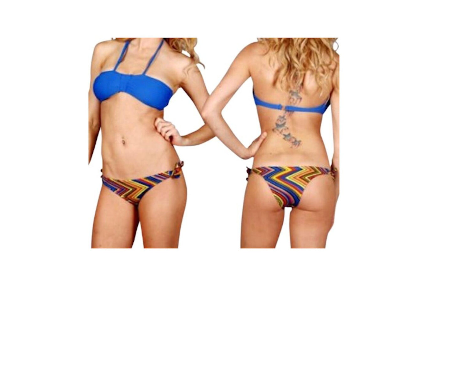 Retro Fuchsia Bandeau Brazilian Bikini Halter Bathing Suit