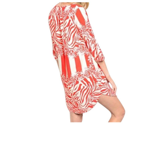 Zebra Stripe Tunic beach Cover-Up