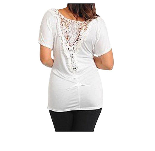 Plus Size Lace Back Ruched Top