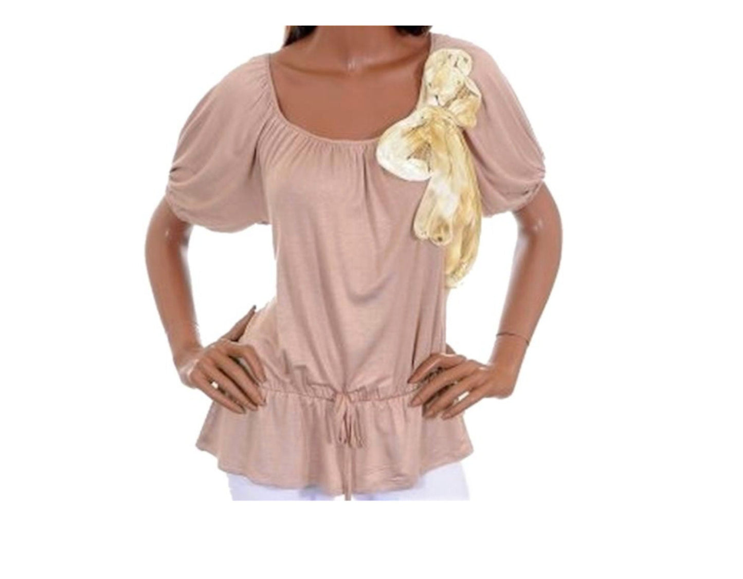 Sequin Bow Accent Top Blouse