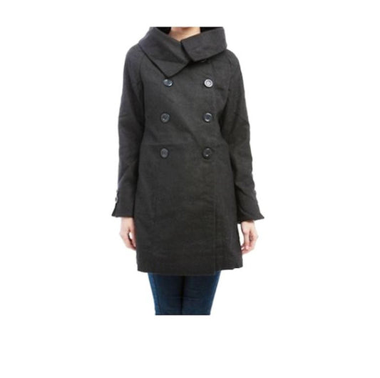 Size Small Cowl Neck Wool Blend Double Breast Coat