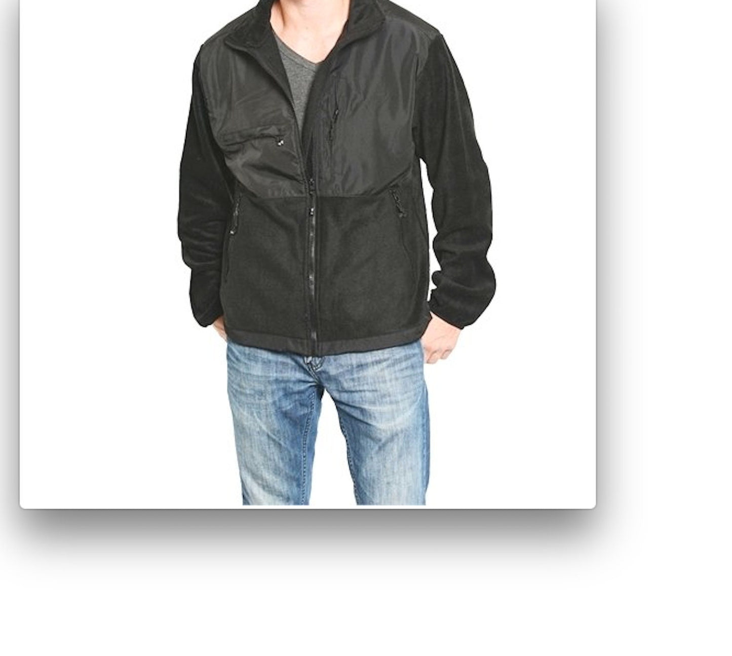 Men's Size Large Contrast Zip Up Jacket