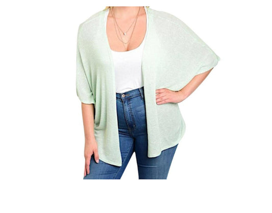 Plus Size Open Front Dolman Cardigan