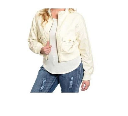 Women's Plus Size 1X Last One Faux Leather Biker Moto Motorcycle Coat Jacket Fashion