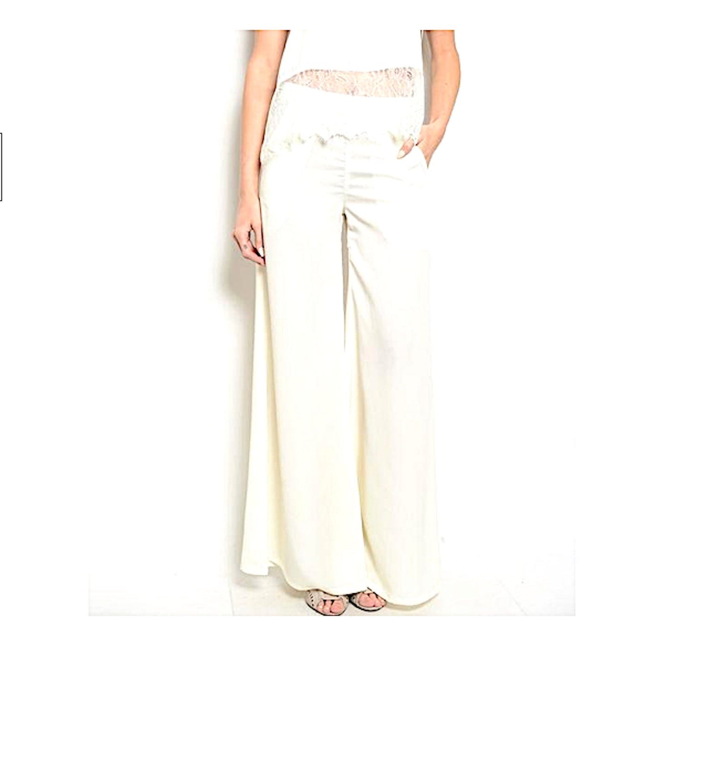 Women's Wide Loose Leg Chiffon Palazzo Pant Long Culottes Last One Size Small