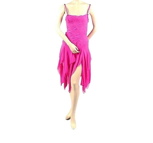 BCBG Max Azria Size 6 Silk Chiffon Fluted Hem Wedding Prom Dress
