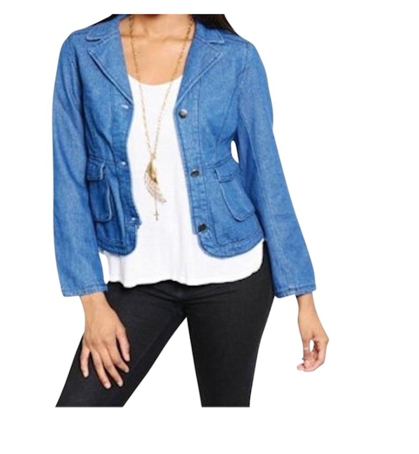 Denim Pocket Blazer Jacket
