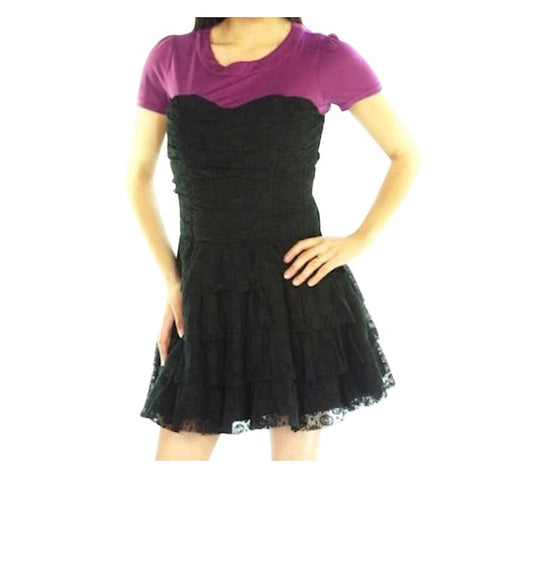 Lace Corset Ruffle Tier Bottom Dress