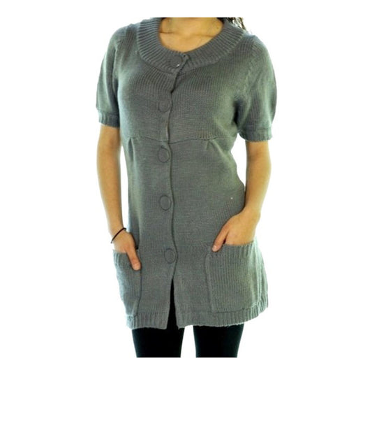 Button Down Tunic Sweater Dress OR Cardigan