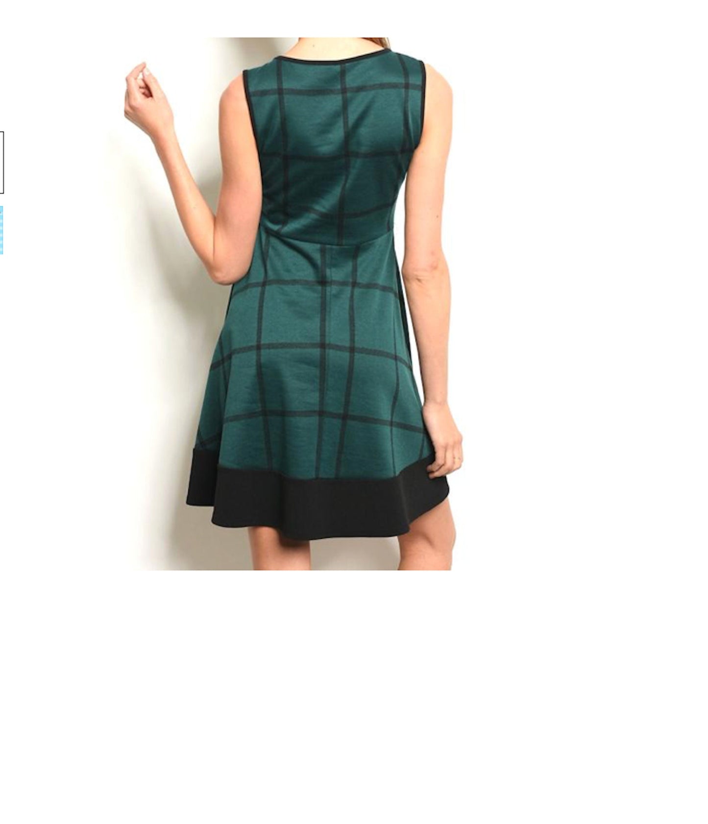 Sleeveless Check Skater Dress