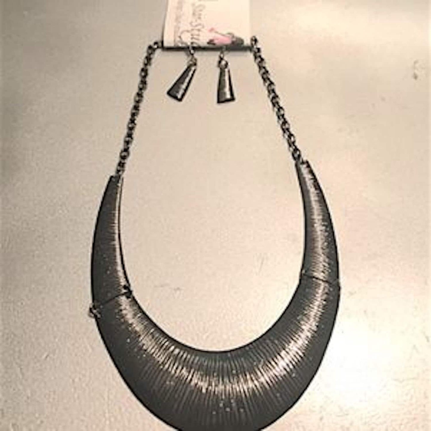 3pc Gunmetal Choker/Earrings/Bangle Statement Set