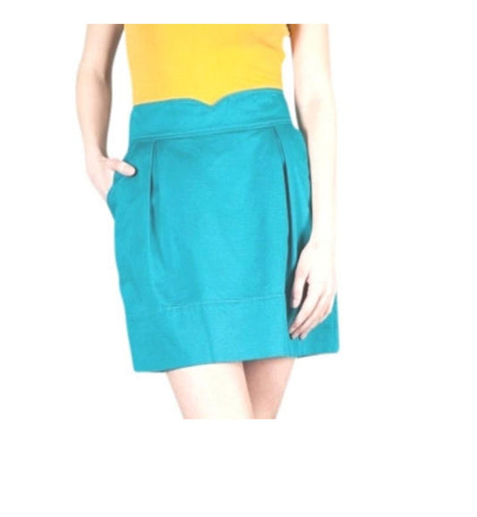 Scallop Waist Pleated Skirt