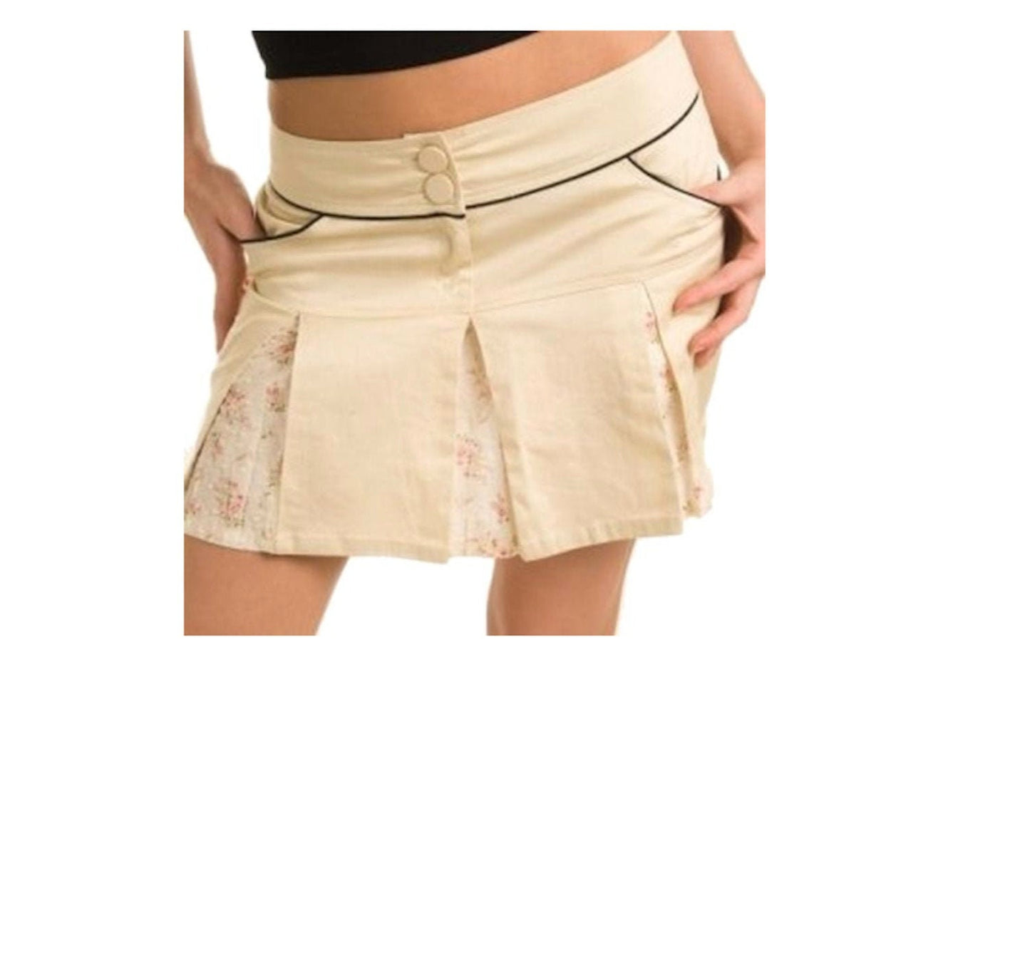 Sailor Embroidered Panel Pleated Skirt