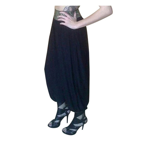 Zebra Waistband Black Harem Pant