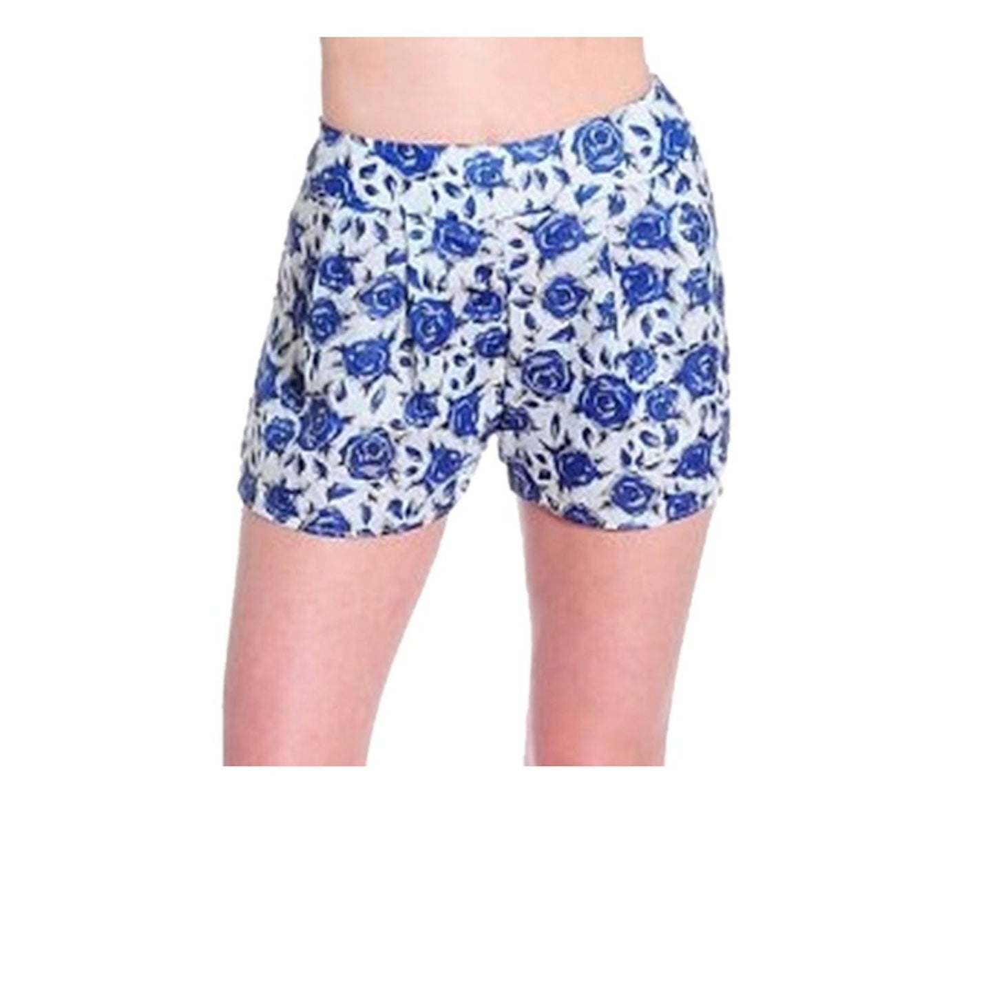High Waist Vintage Look Floral Print Pleat Shorts
