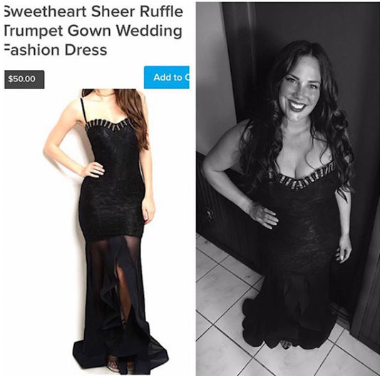 Sweetheart Sheer Ruffle Trumpet Gown Wedding Fashion Dress
