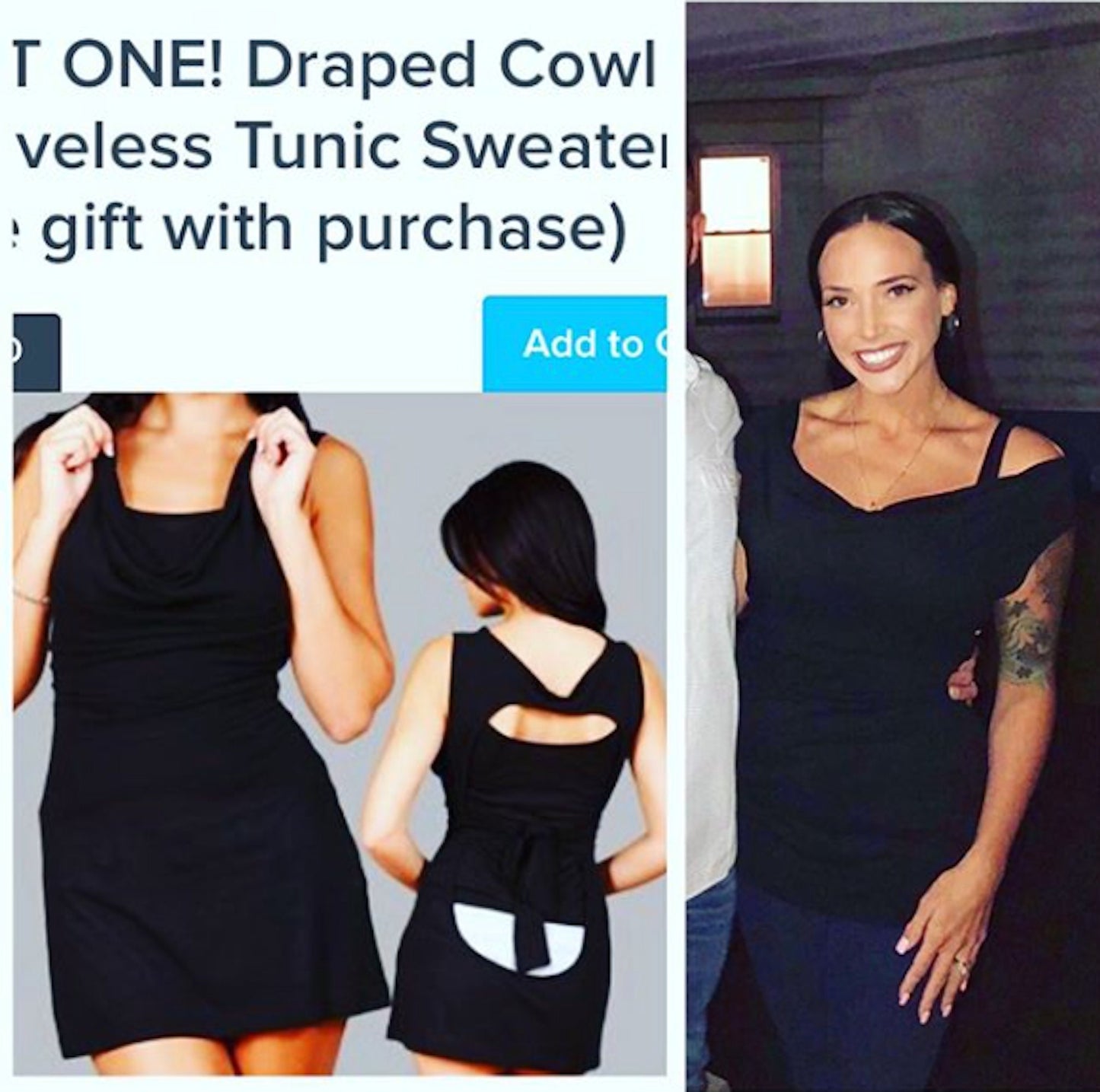 Draped Cowl Sleeveless Knit Tunic