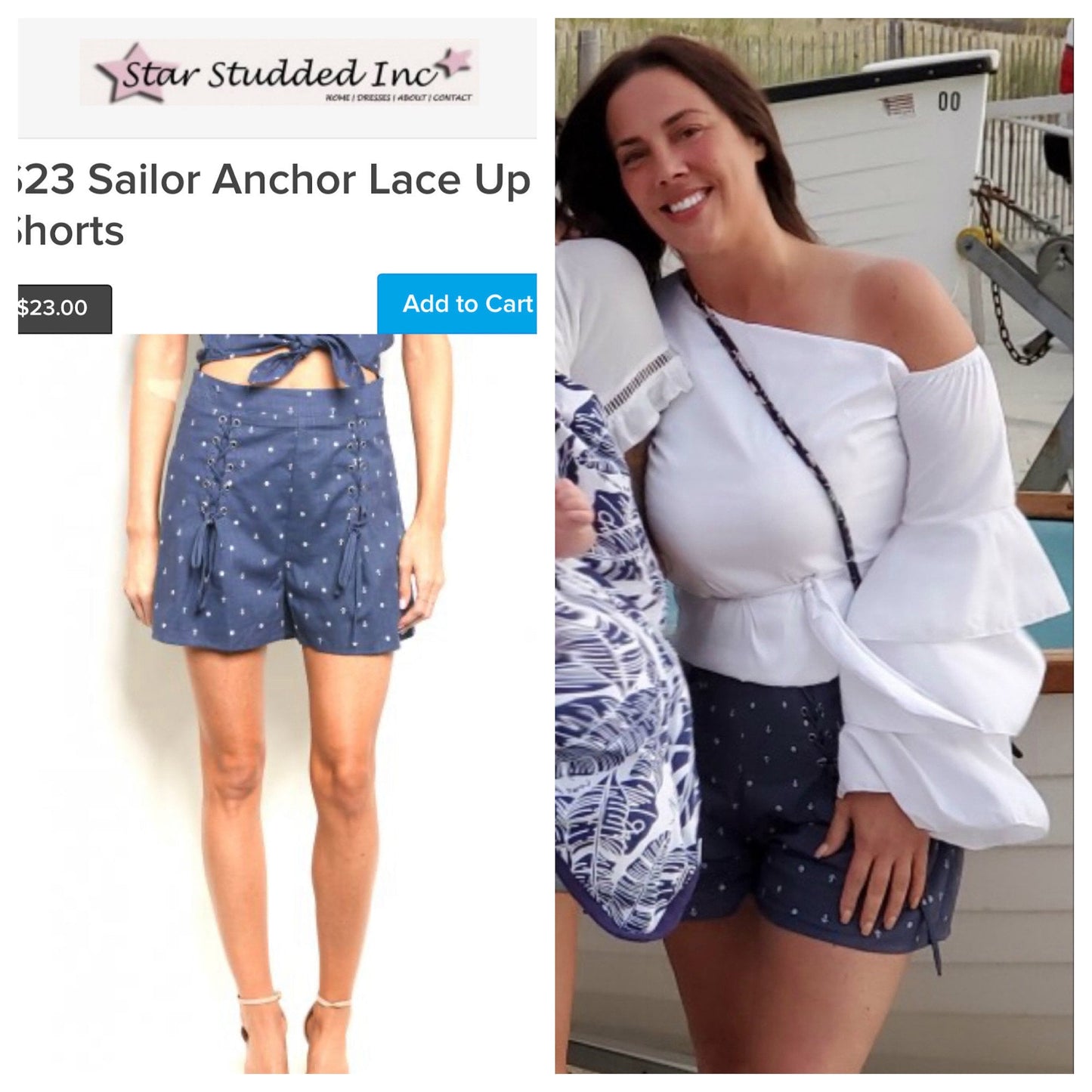 Sailor Anchor Lace Up Shorts