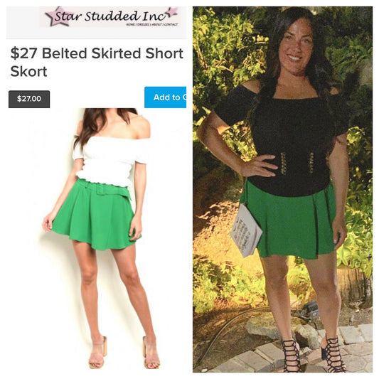 Belted Skirted Short Skort