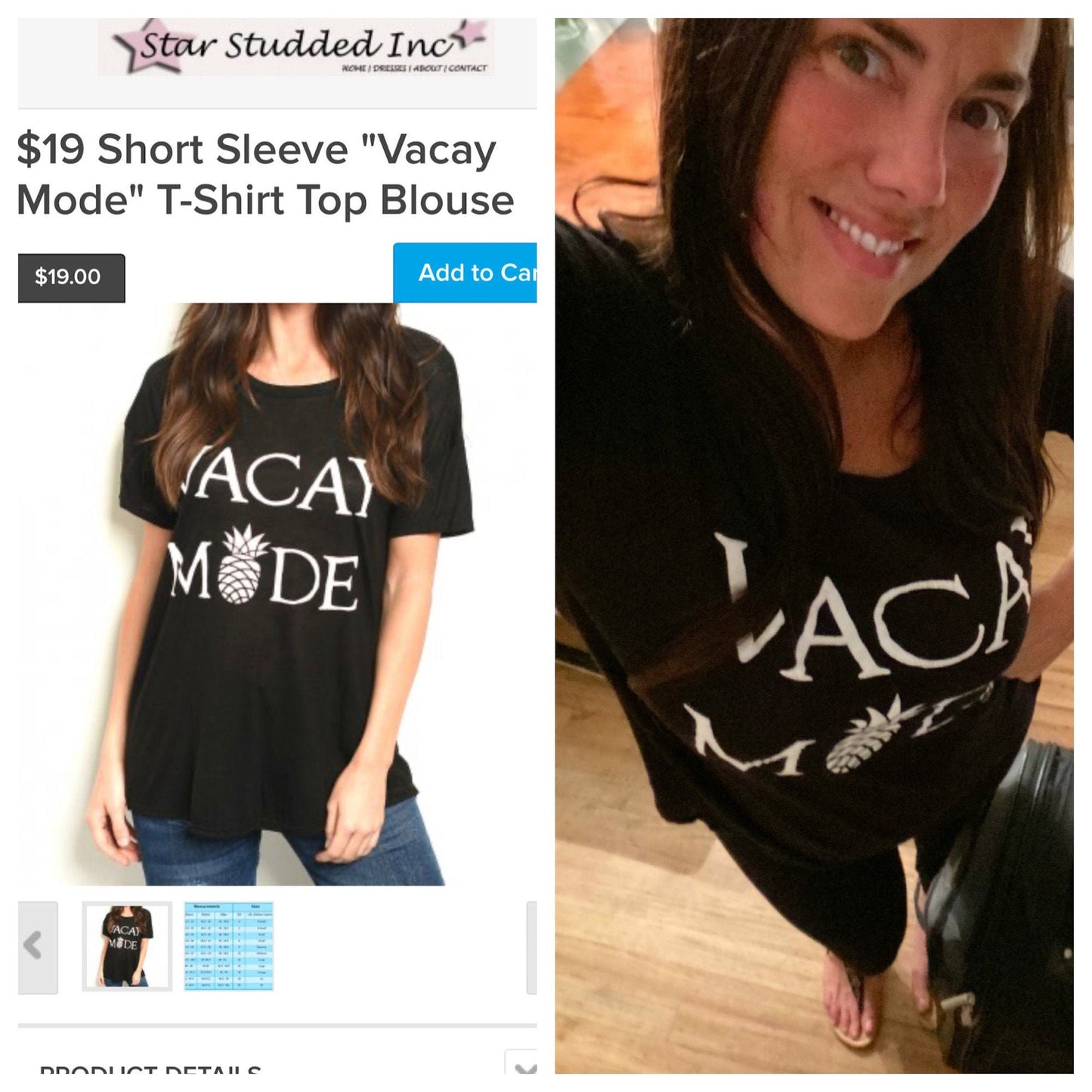 Short Sleeve "Vacay Mode" T-Shirt Top Blouse