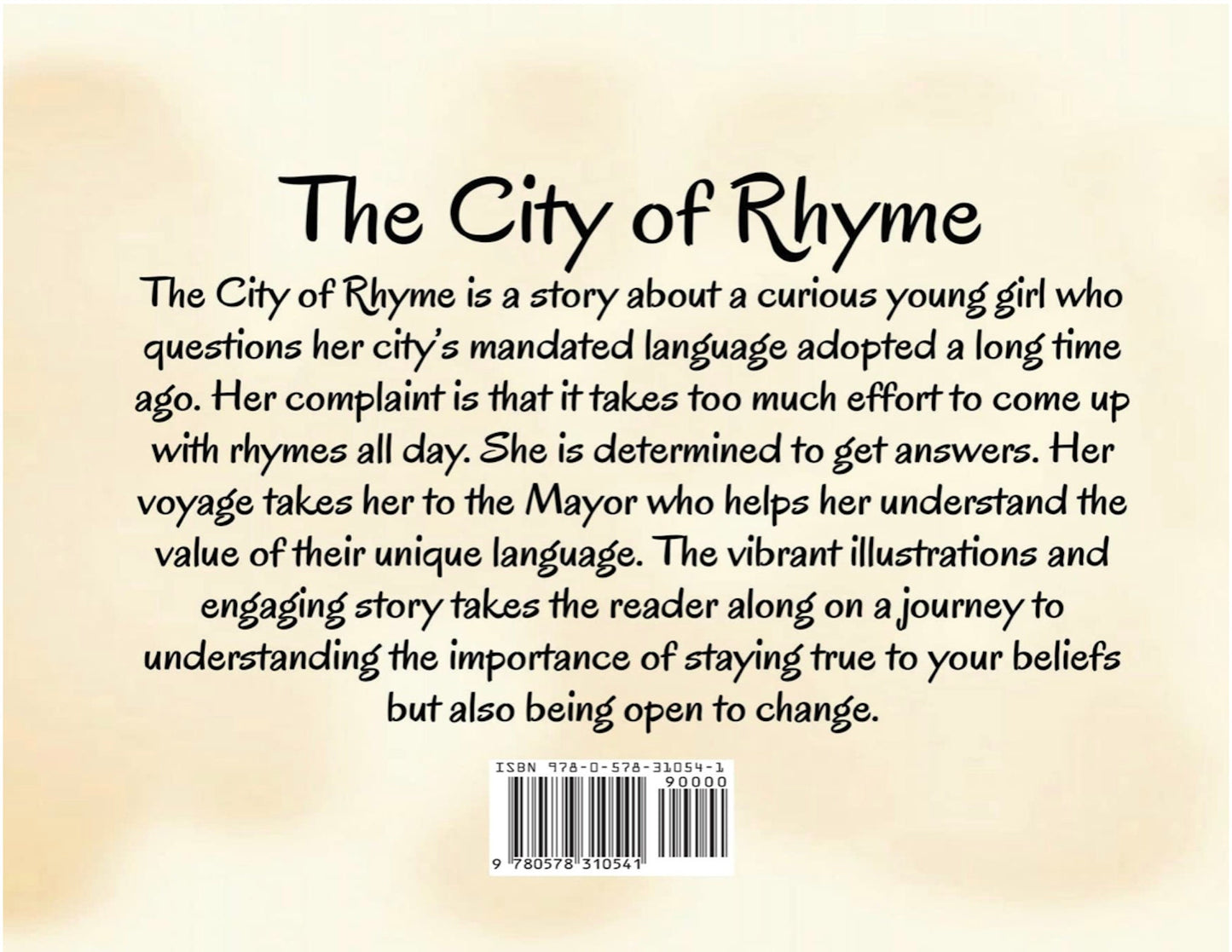 Inscribed & Autographed "The City of Rhyme"  Hard Cover Children's Book