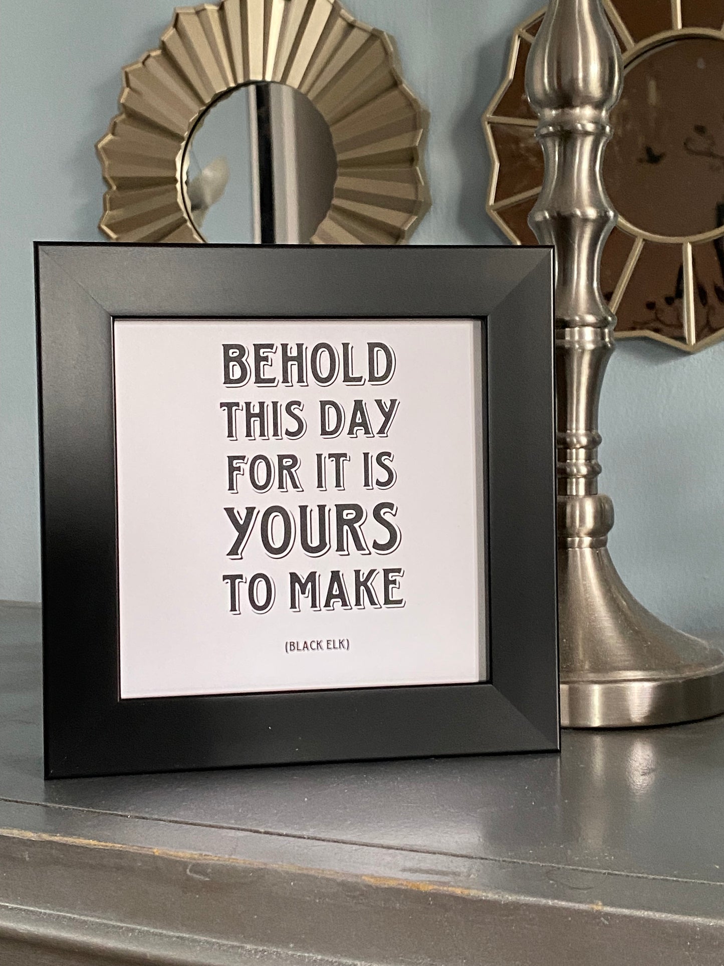 Handcrafted 7.5 x 7.5 Inspirational Manifestation Motivational Life Quote Shadow Box Frame Art Print