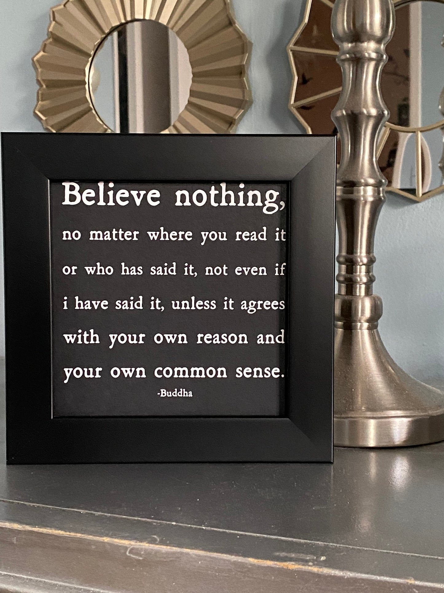 Handcrafted 7.5 x 7.5 Inspirational Manifestation Motivational Life Quote Shadow Box Frame Art Print
