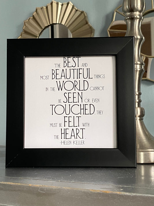 Handcrafted 7.5 x 7.5 Inspirational Manifestation Motivational Life Quote Shadow Box Frame Art Print