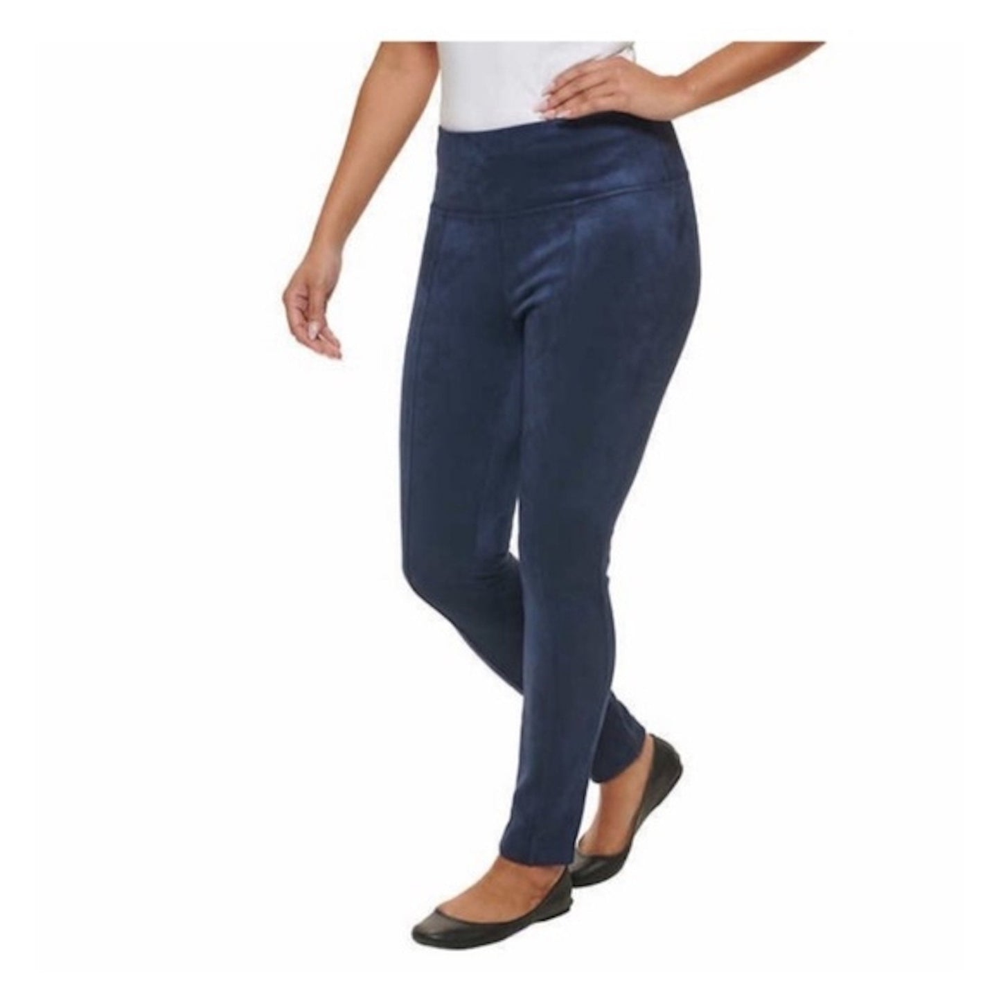 Faux Suede Pintuck Career Pant