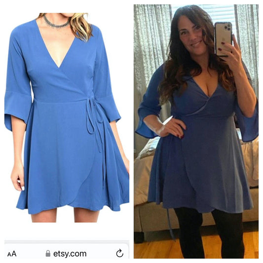 Bell Sleeve Wrap Flirty Dress