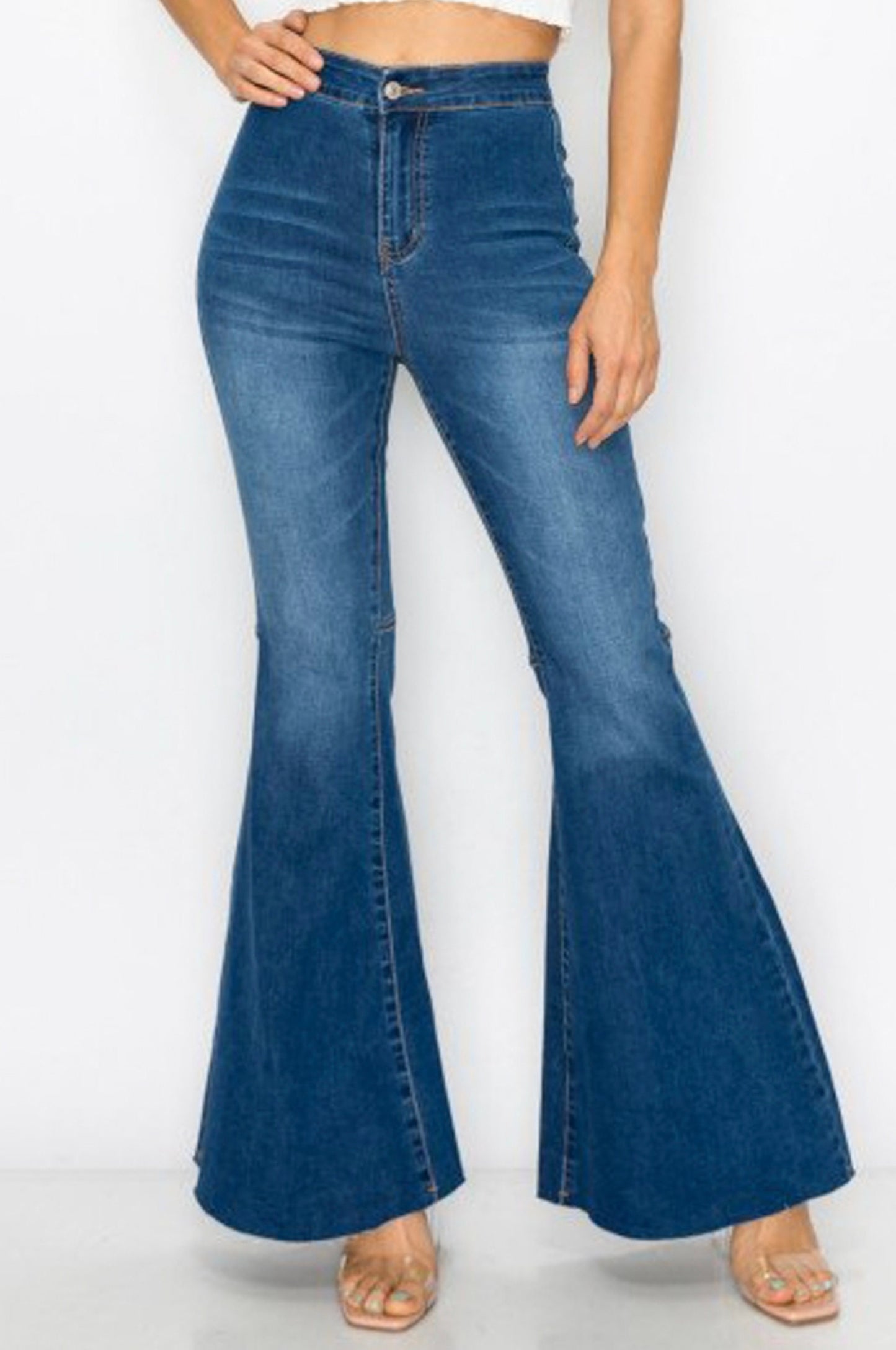 Wide Flare Leg Bell Bottom Denim Jeans