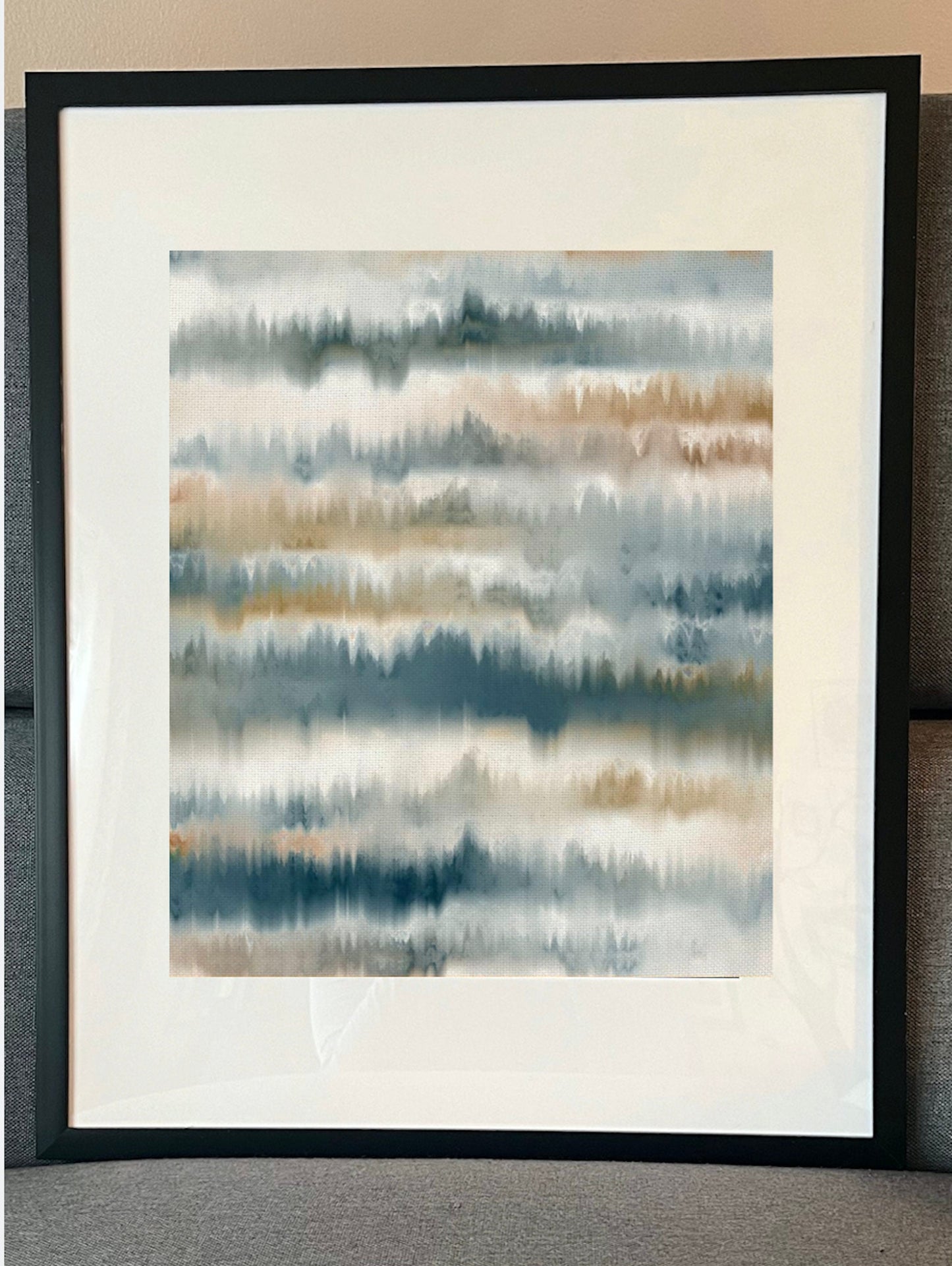 16 x 20 Framed Bold Abstract Polyester Fabric Textile Wall Art