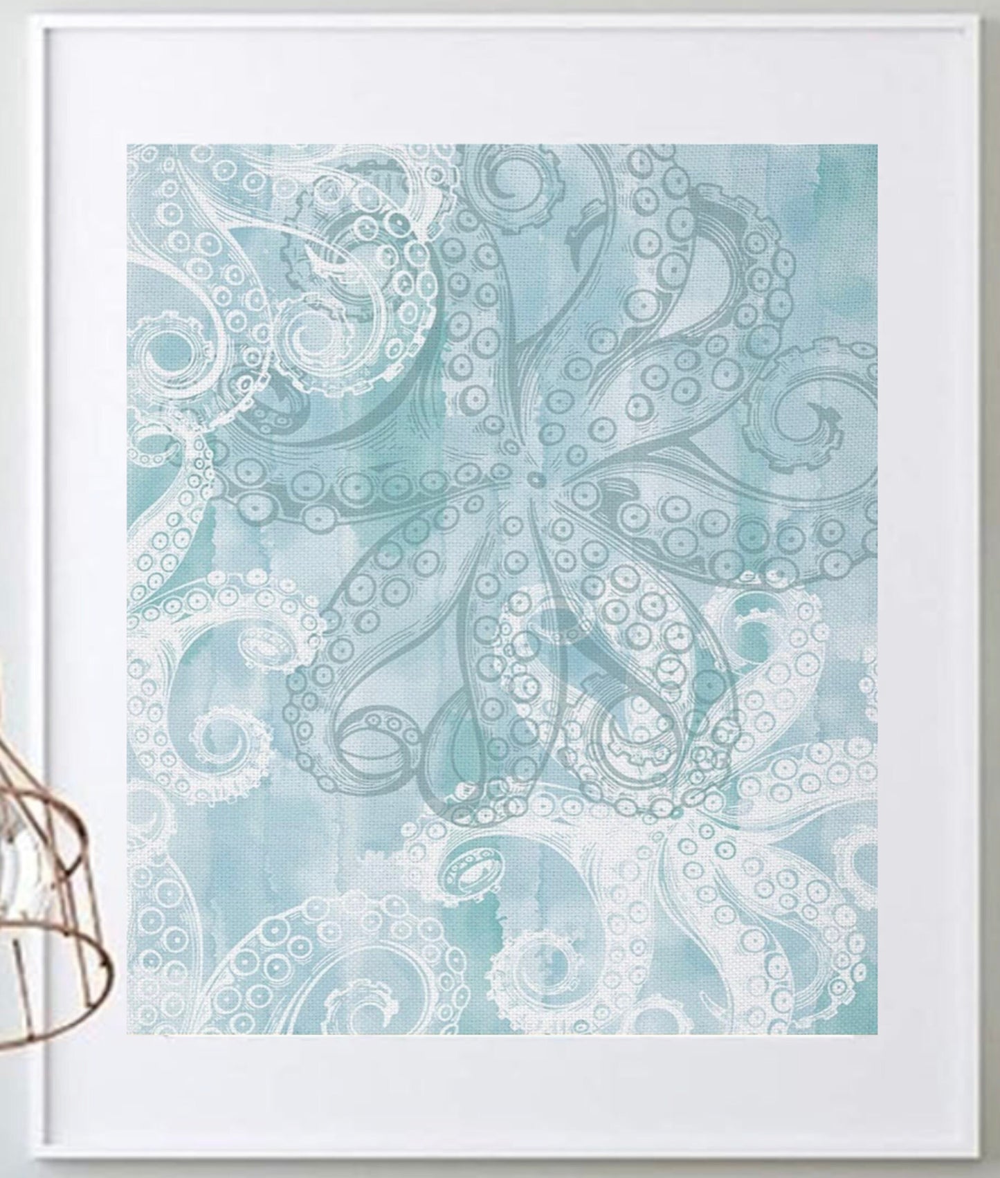 16 x 20 Framed Bold Coastal Nautical Themed Polyester Fabric Textile Wall Art