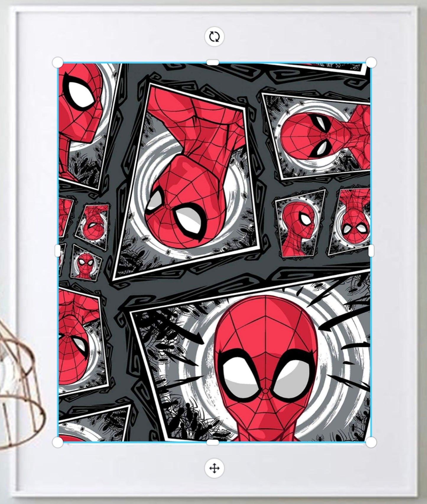 16 x 20 Framed Bold Kids Room Comic Theme Cotton Fabric Textile Wall Art
