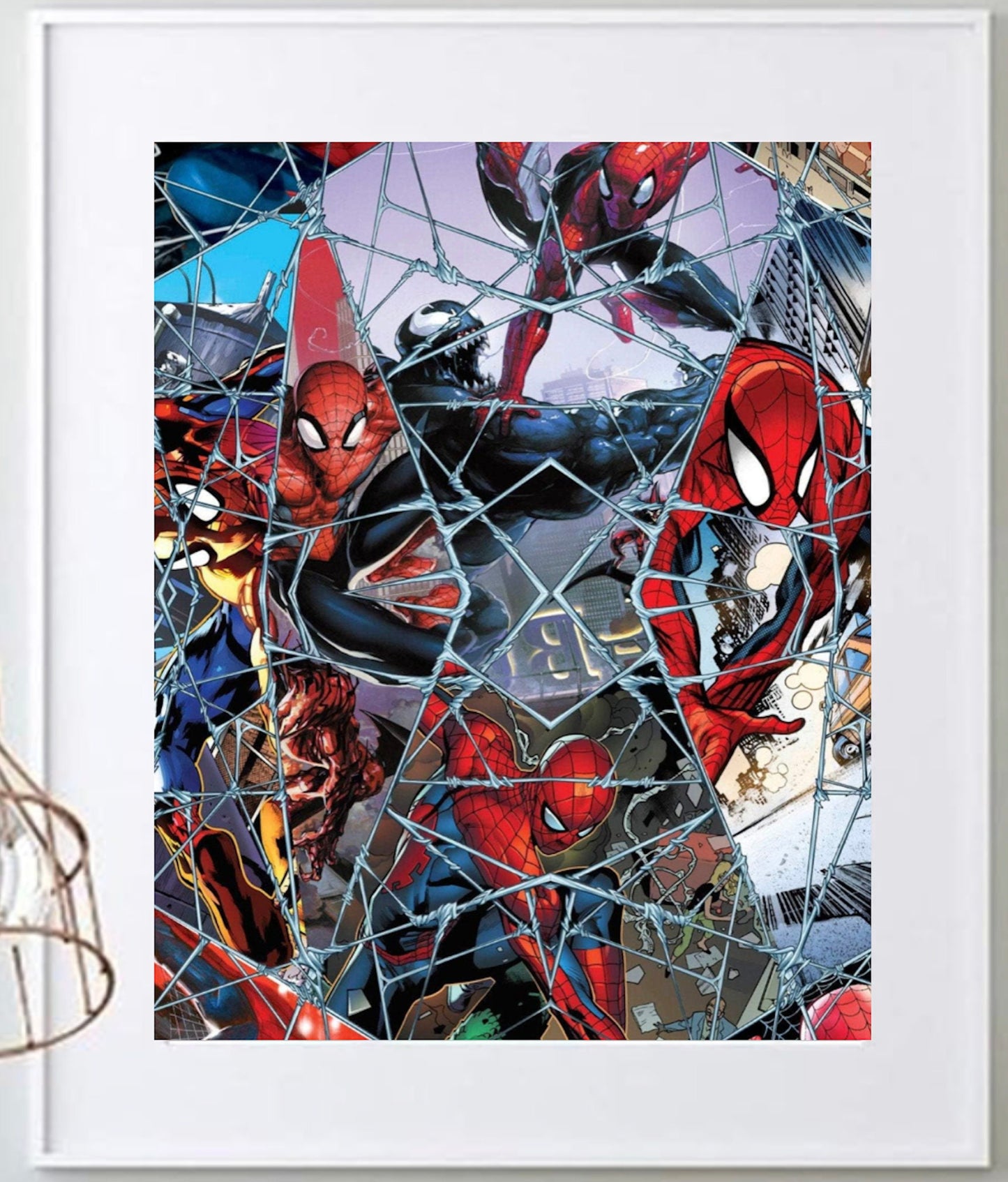 16 x 20 Framed Bold Kids Room Comic Theme Cotton Fabric Textile Wall Art