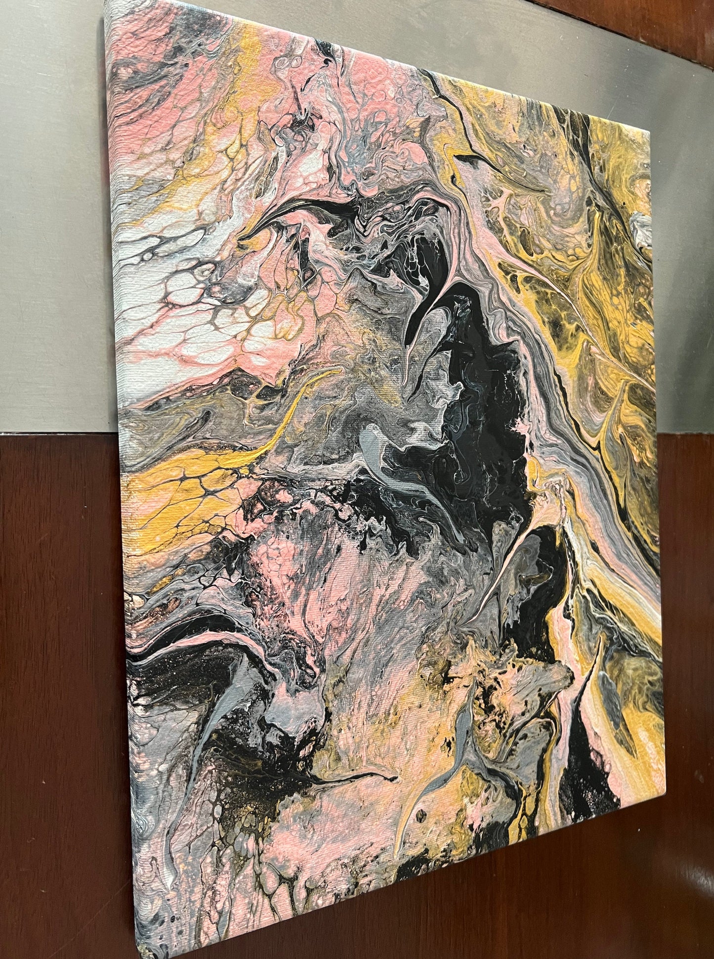 11x14 Abstract "Mystical Movement" Acrylic Pour Fluid Art Collection Painting