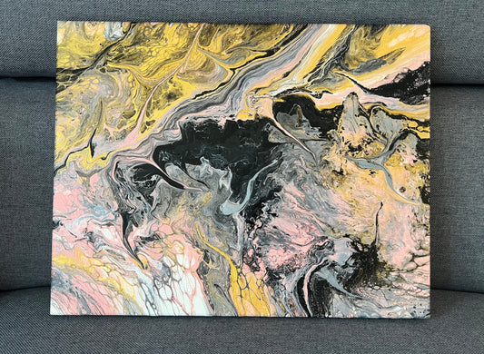 11x14 Abstract "Mystical Movement" Acrylic Pour Fluid Art Collection Painting